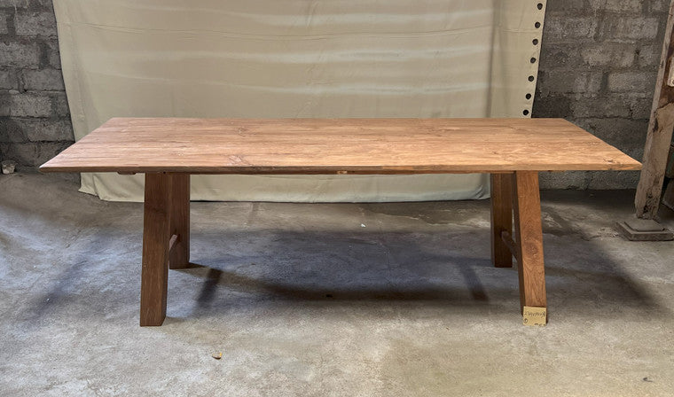 Approx. 95" Long Dining Table Reclaimed Teak Wood Weathered Natural image 3