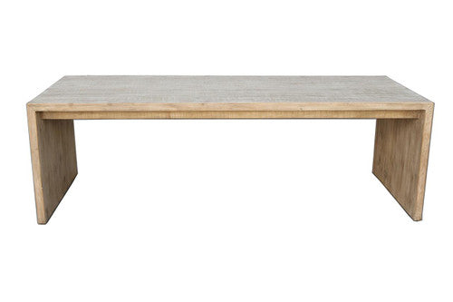 94 Inches Waterfall Dining Table Reclaimed Pinewood Whitewash image 2