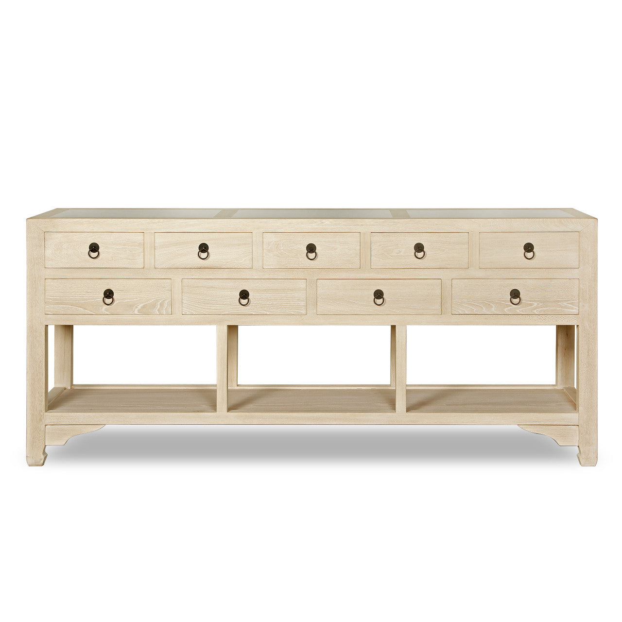 Console Table 9 Drawers with Marble Top Nature Whitewash image