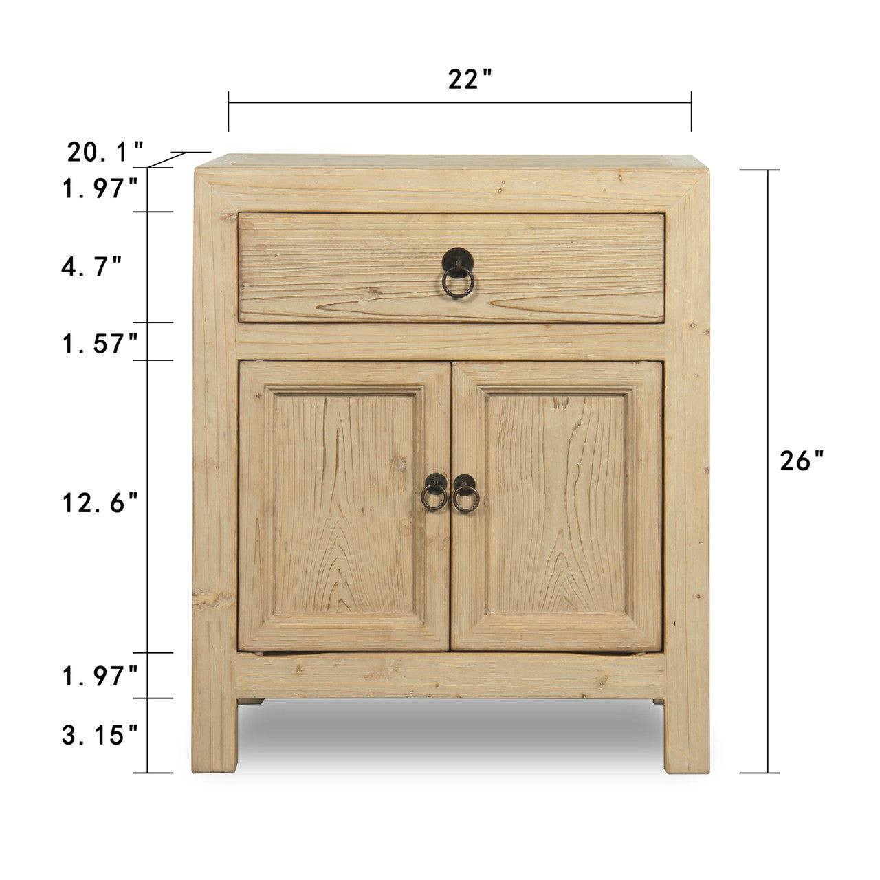 Nightstand with one drawer weathered natural image