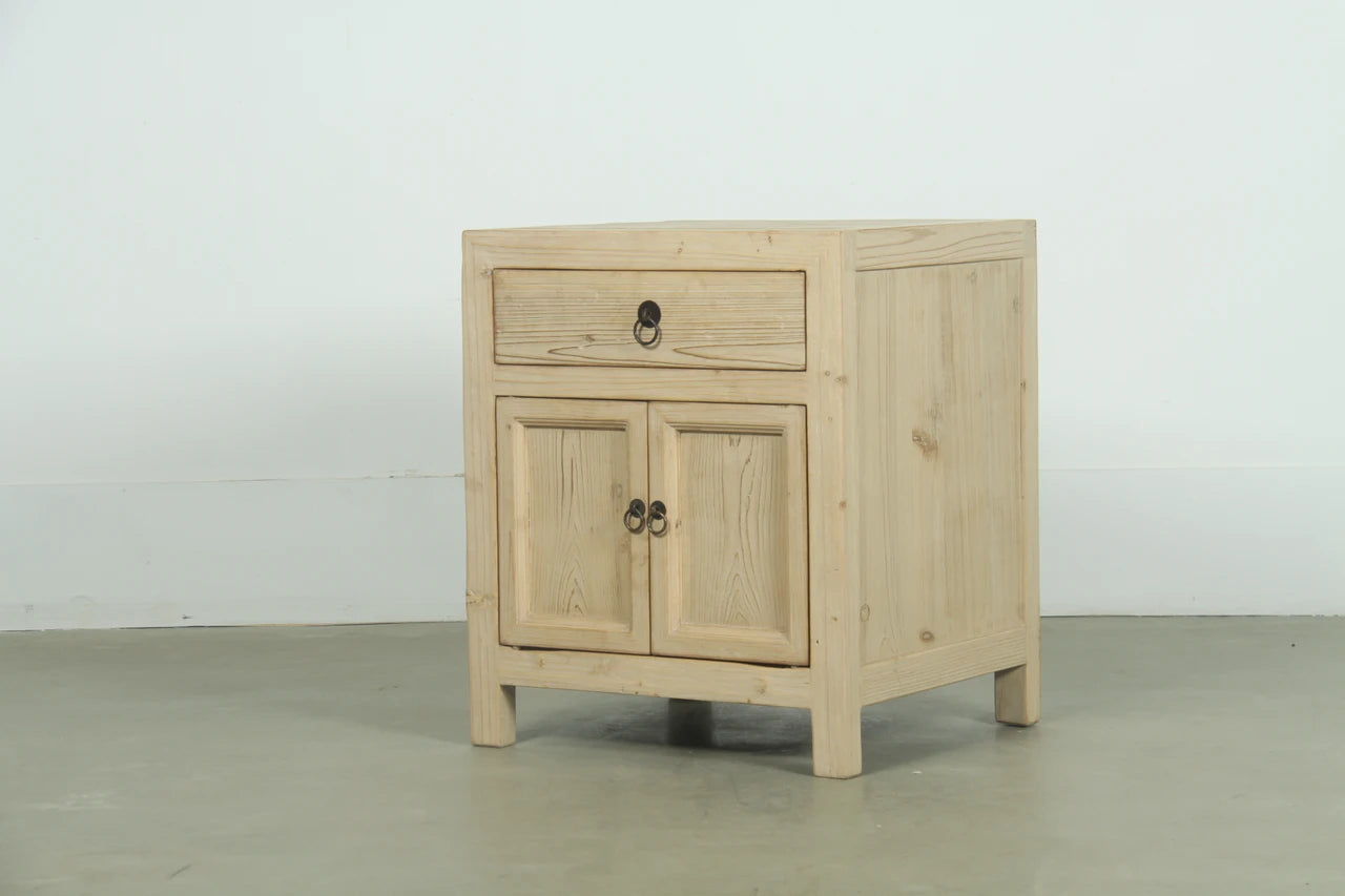Weathered Natural Nightstand with One Drawer