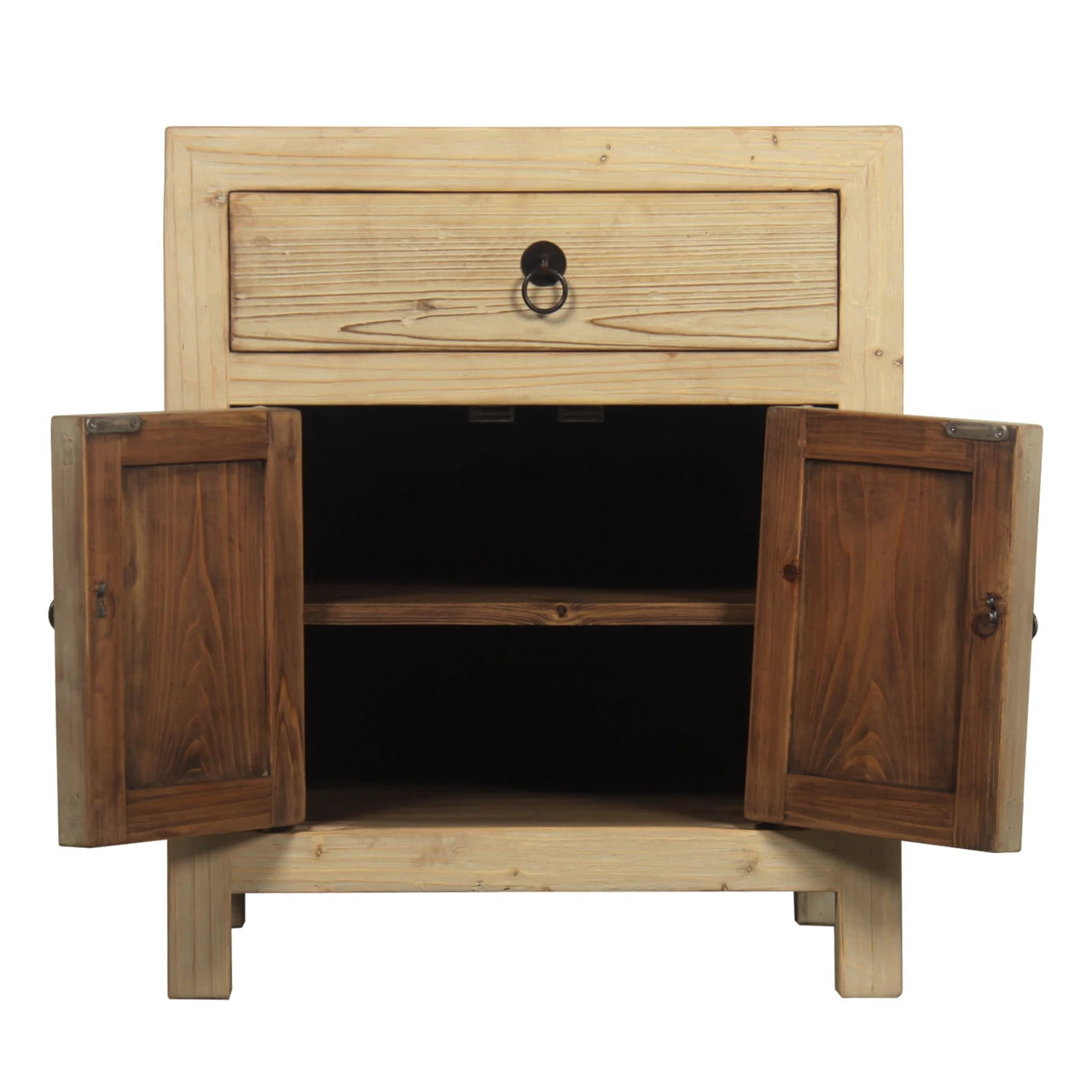 Weathered Natural Nightstand with One Drawer