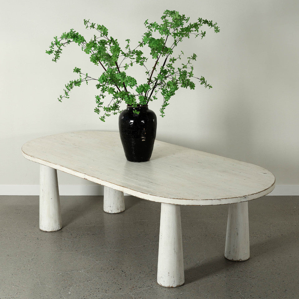 Amalfi Two-Tone Oval Dining Table | Distressed Natural Finish
