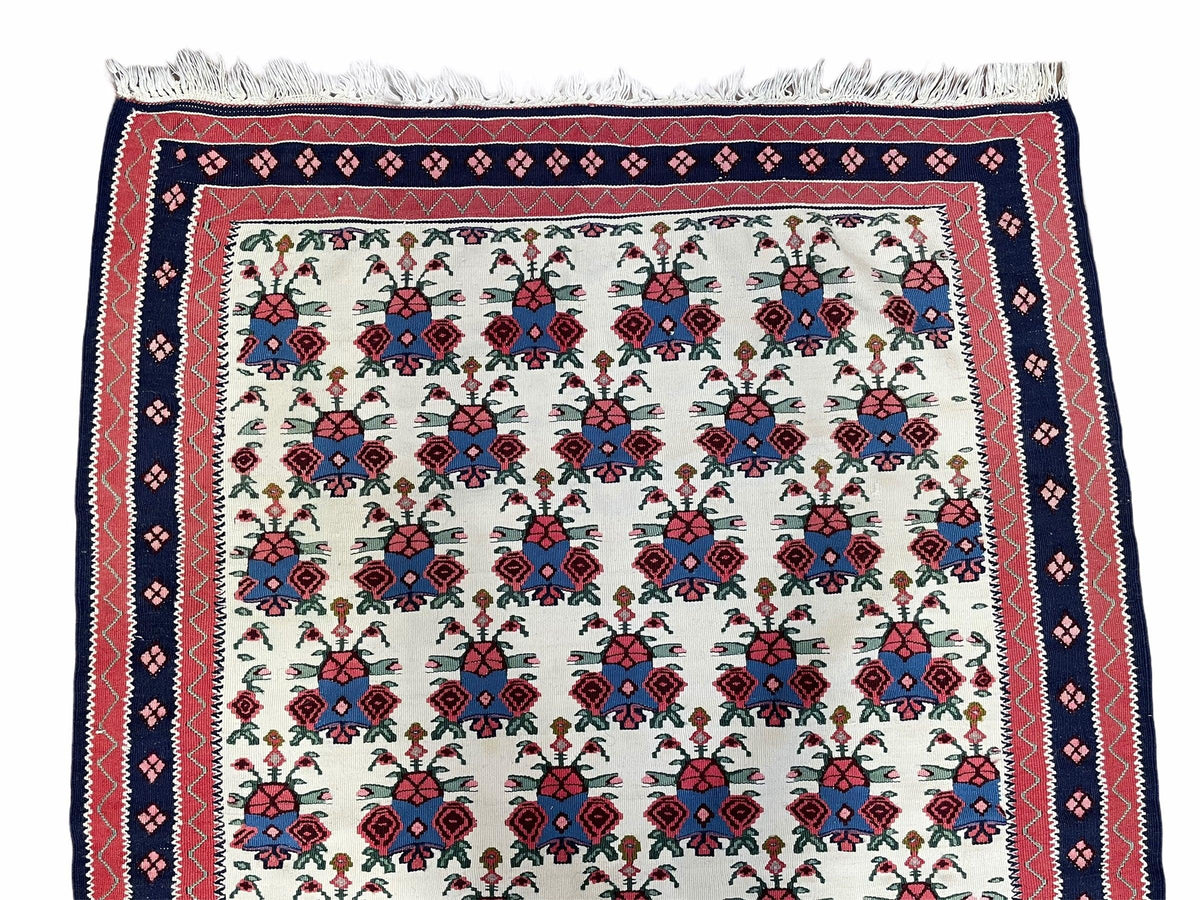 3x5 Vintage Kurdish Senneh Kilim Rug 3 x 5 Heirloom Rug Flatweave Antique Rug Playroom Rug Collectible Rug Beige Kilim - Jewel Rugs, view 4