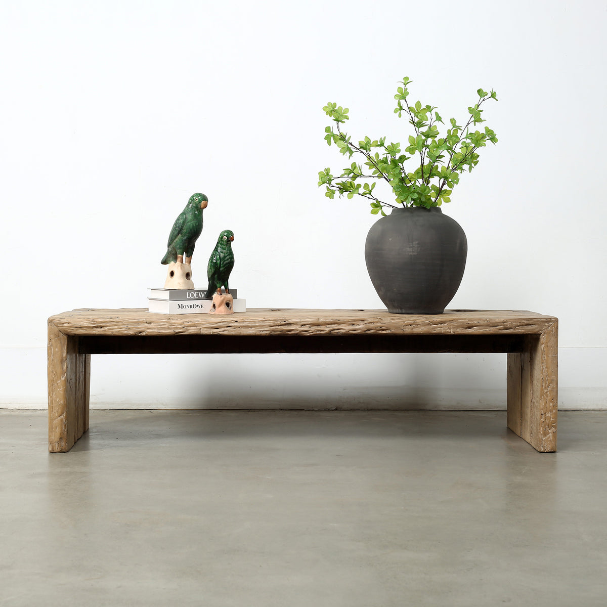 Approx.60 Inches Rustic Vintage Waterfall Coffee Table Weathered Natural