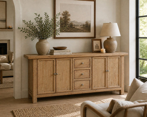 Three Drawers Sideboard Weathered Natural image 2