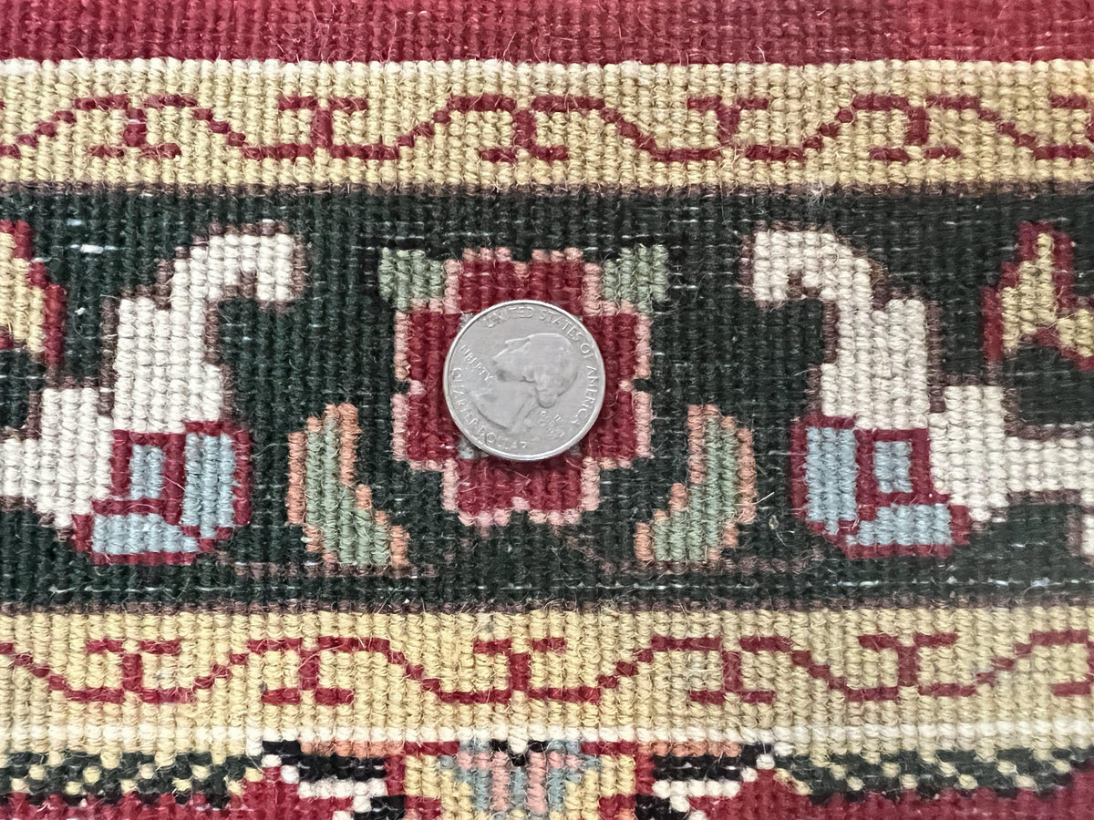 Indo Persian Runner Rug 2.6 x 10, Floral Hand Knotted Wool Hallway Rug, Red - Jewel Rugs, view 11