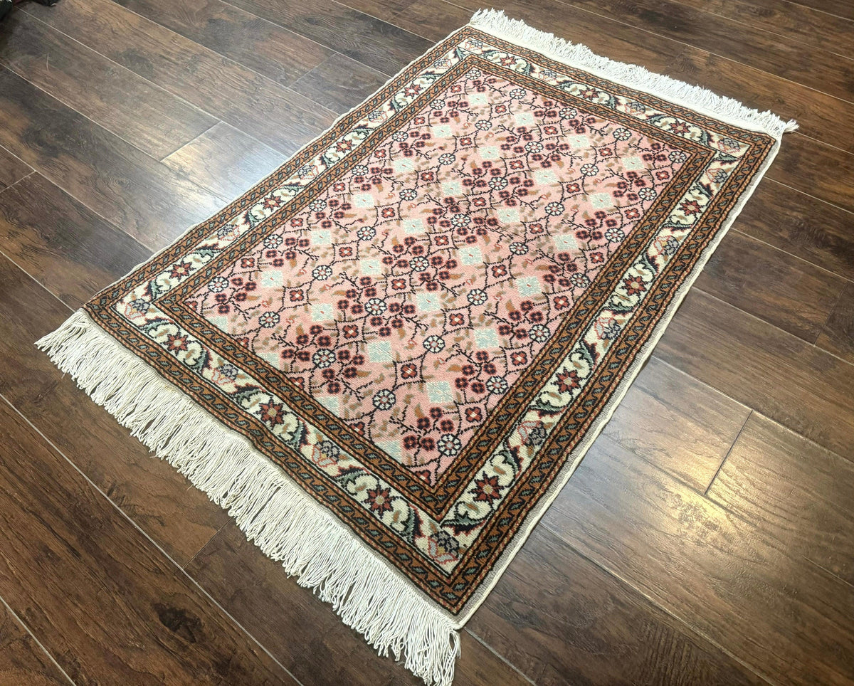 Turkish Sivas Rug 3x4, Pink, Handmade, Wool, Vintage - Jewel Rugs, view 3