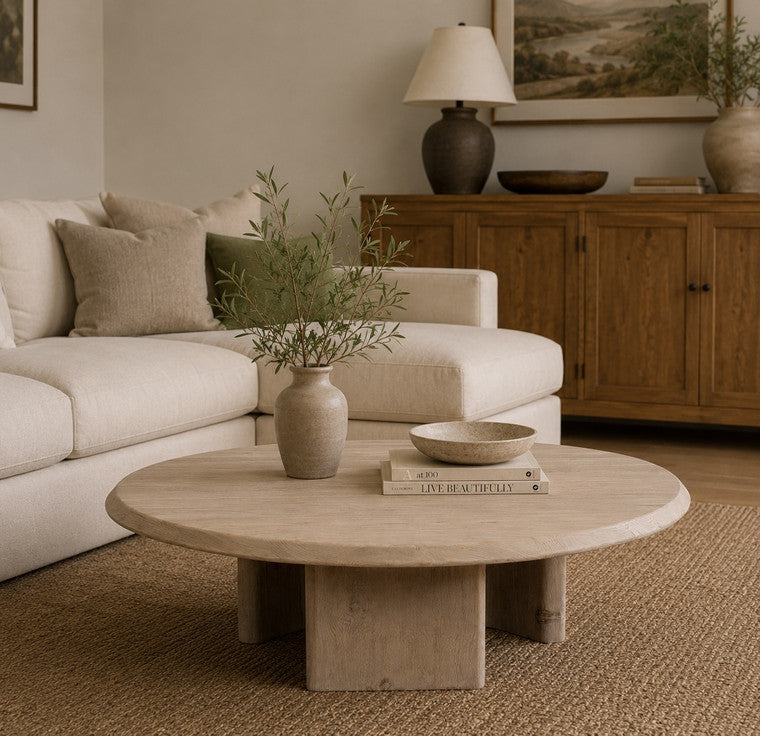 Sorrento Coffee Table-60" Round Weathered Natural image 3