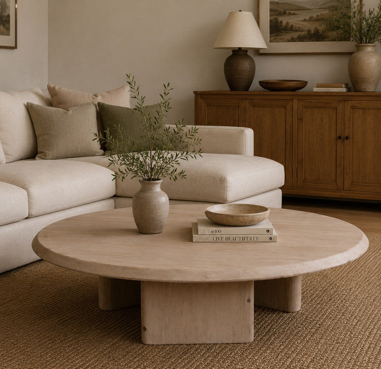Sorrento Coffee Table-60" Round Weathered Natural image 3