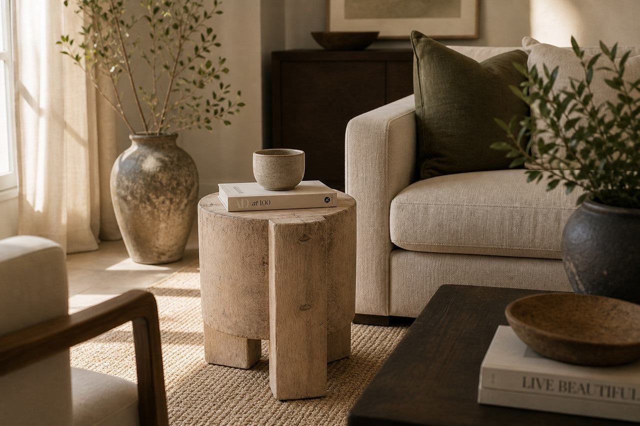 Siena Side Table- 18" Weathered Gray