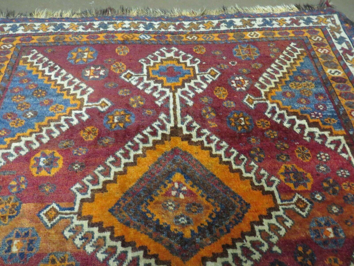 4' X 7' Antique Handmade Tribal Turkish Wool Rug Nice - Jewel Rugs, view 4