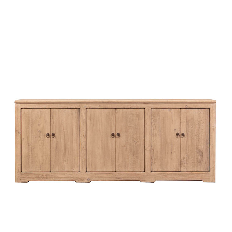 92" Long Ravello Cabinet with Six Doors Weathered Natural image 3