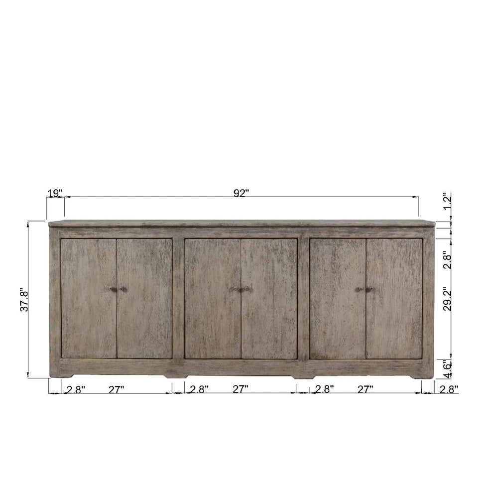 Ravello Six Door Cabinet | Weathered Natural Finish