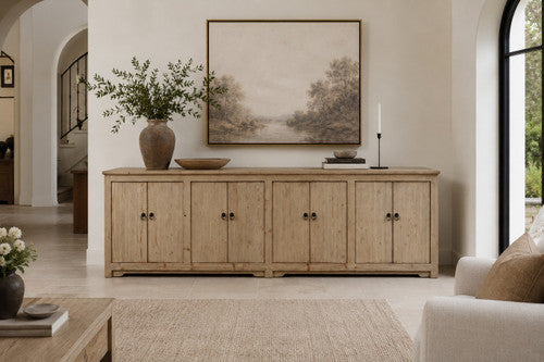 122" Long Ravello Sideboard with 8 Doors Weathered Natural image 2