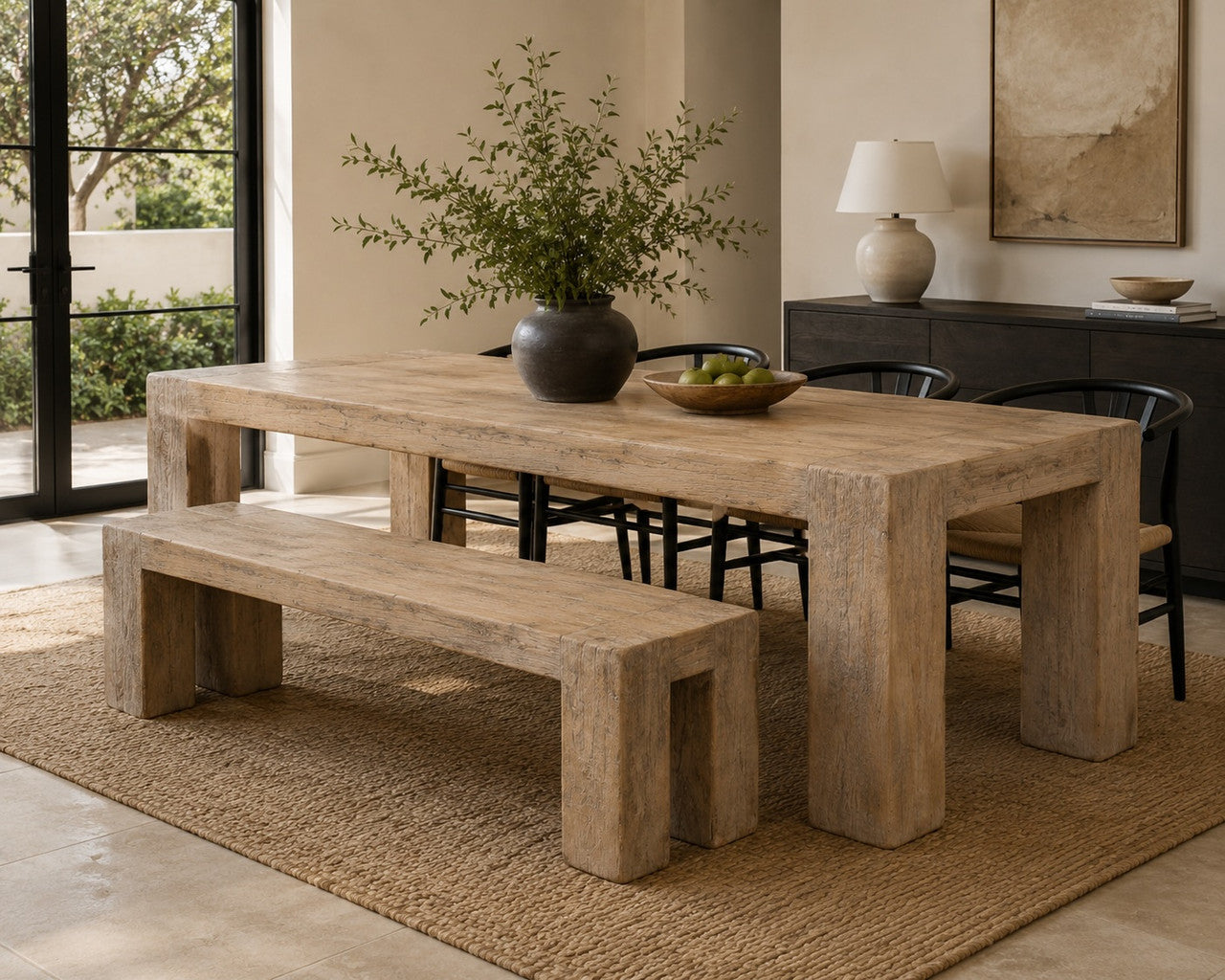 84" Long Ravello Dining Table Weathered Gray