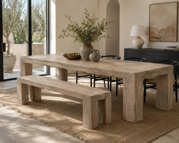 108" Long Ravello Dining Table Weathered Gray image 3