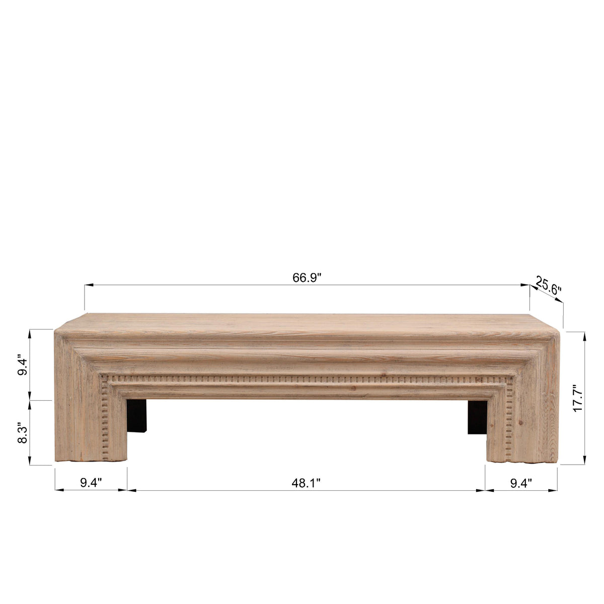 67" Long Scilla Coffee Table Large Weathered Gray/$1299