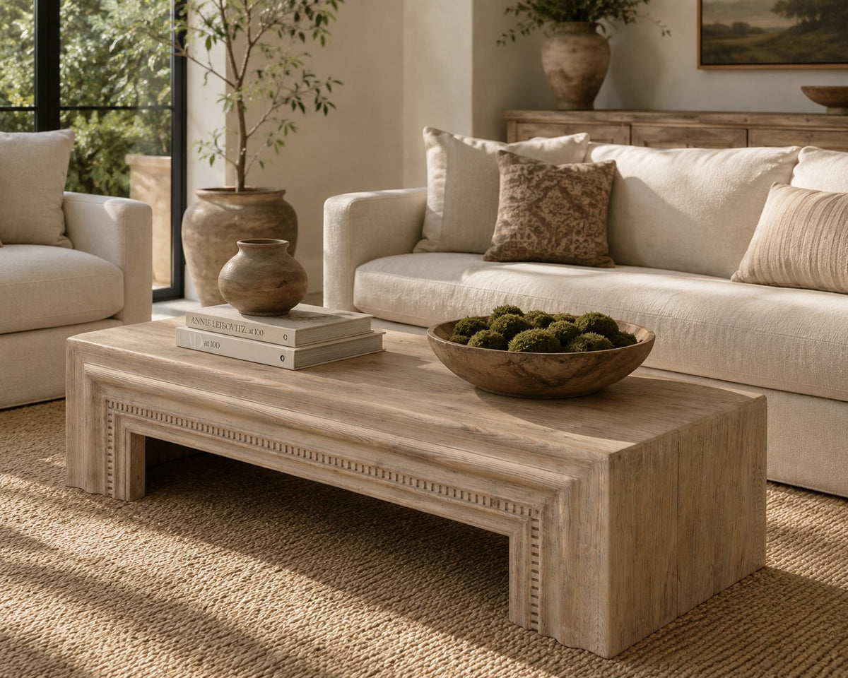 67" Long Scilla Coffee Table Large Weathered Gray/$1299