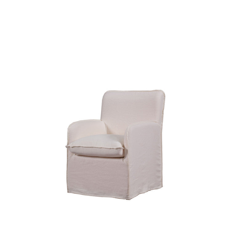 Peninsula Slipcover Dining Chair Wash Linen White image 3