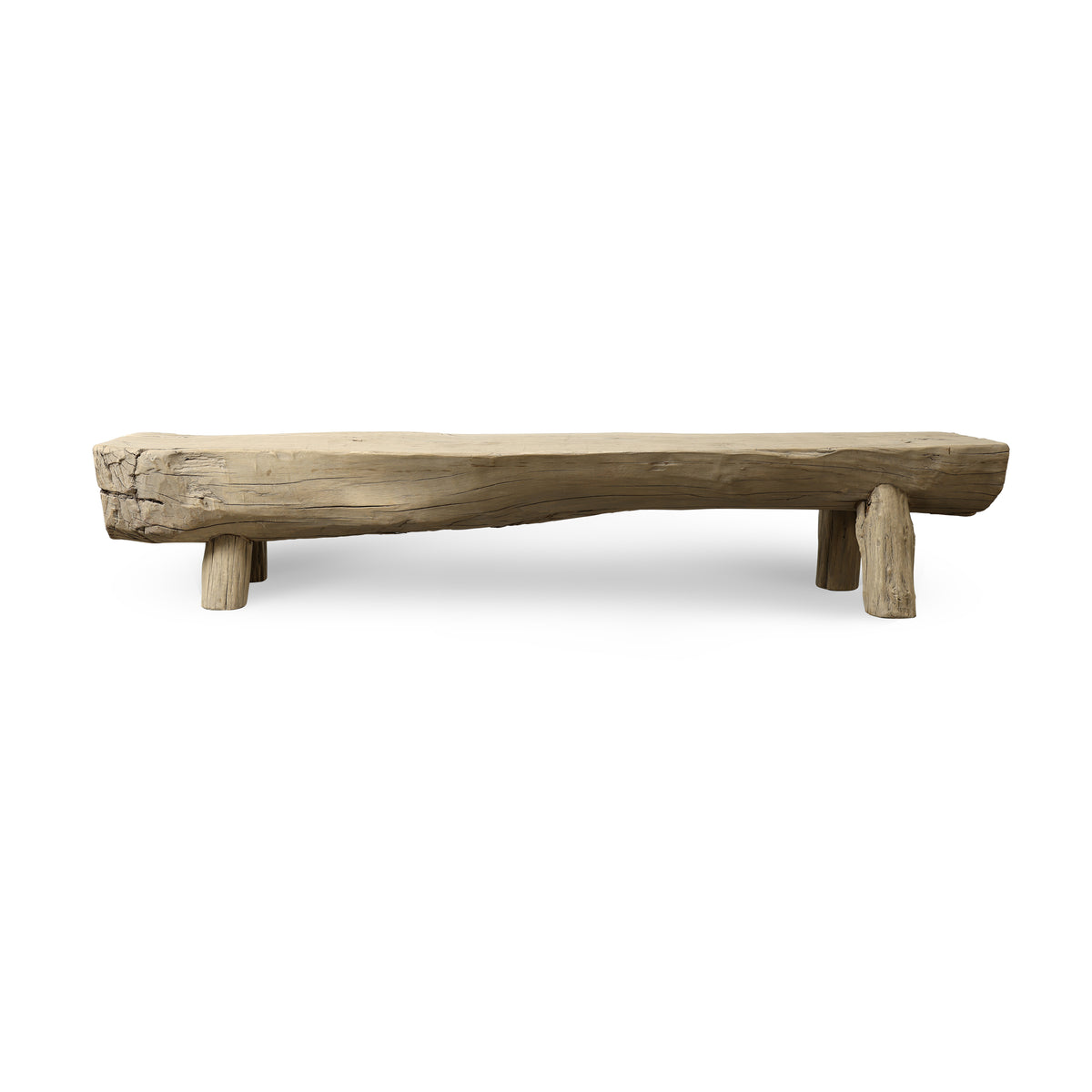 Approx. 87" W 23"D Live Edge Log Coffee Table Weathered Natural