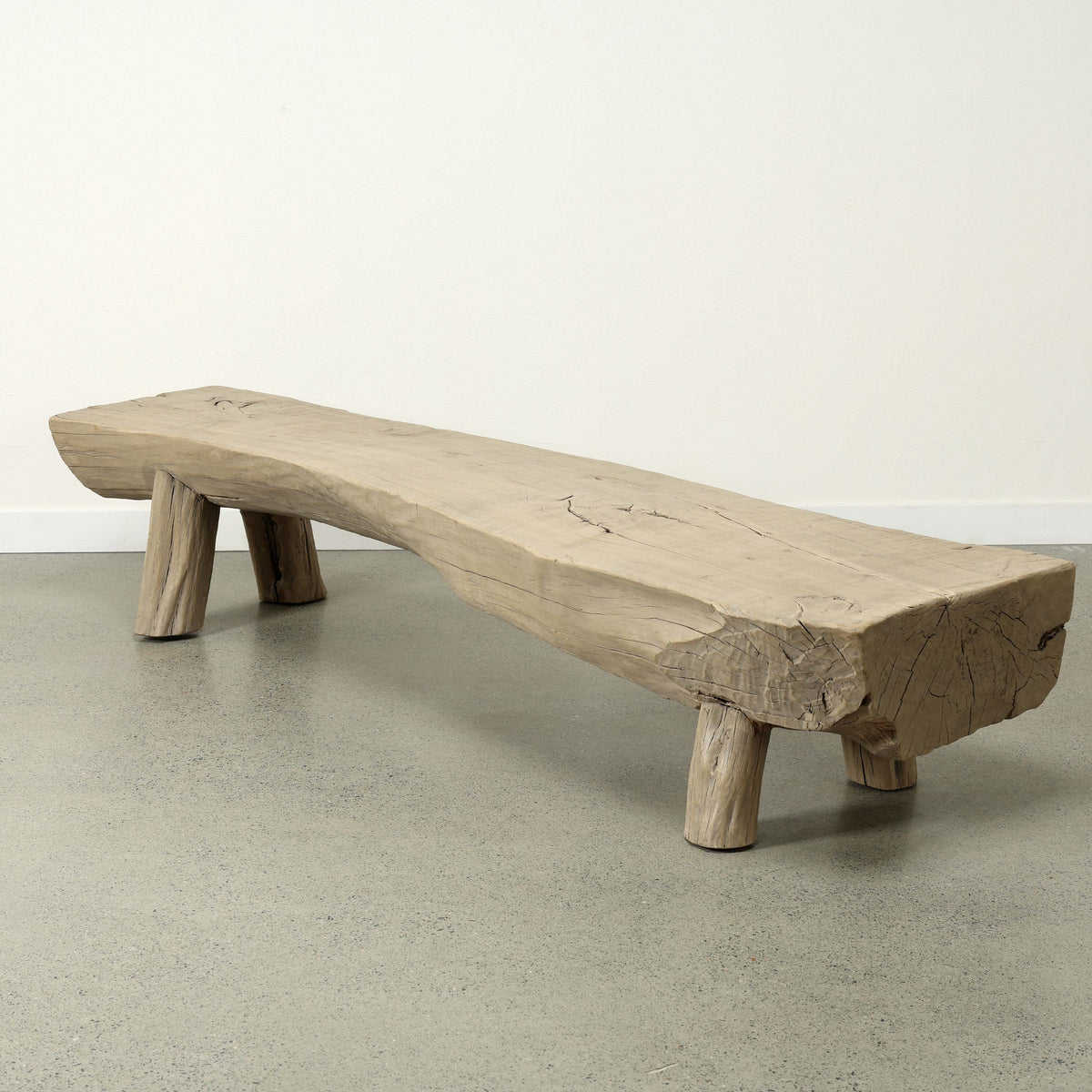 Approx. 87" W 23"D Live Edge Log Coffee Table Weathered Natural