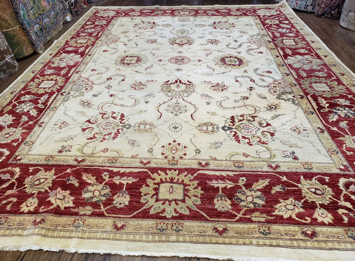 9x12 Rug, Peshawar Rug, Room Sized Rug, Pakistani Rug, Oushak Rug, Vintage Rug, Dining Room Rug, 9x12 Area Rugs, Neutral Rug, Nursery Decor - Jewel Rugs, view 2