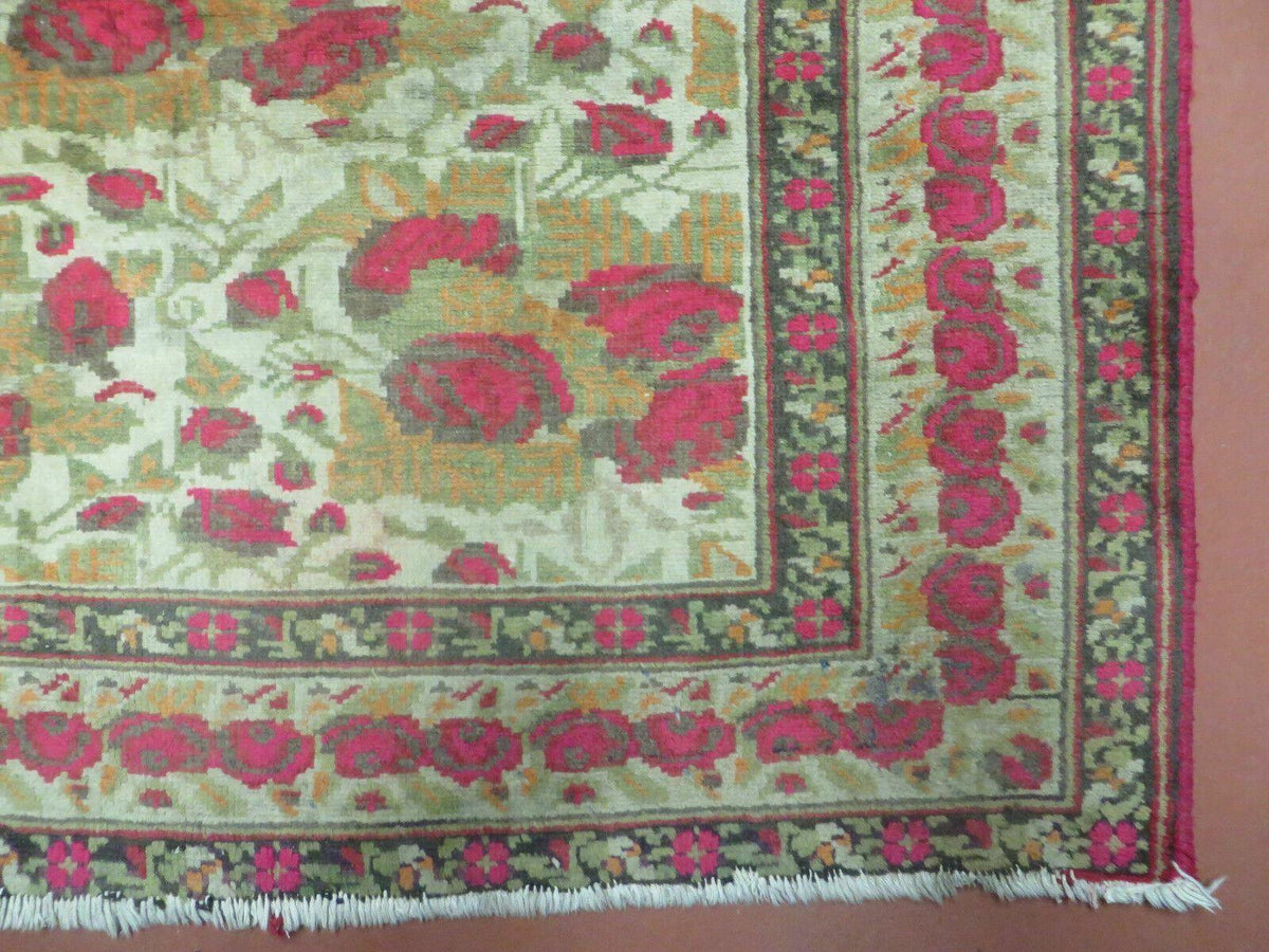 5' X 6' Antique Handmade India Floral Oriental Wool Rug Roses Flowers Traditional Contemporary Design - Jewel Rugs, view 9