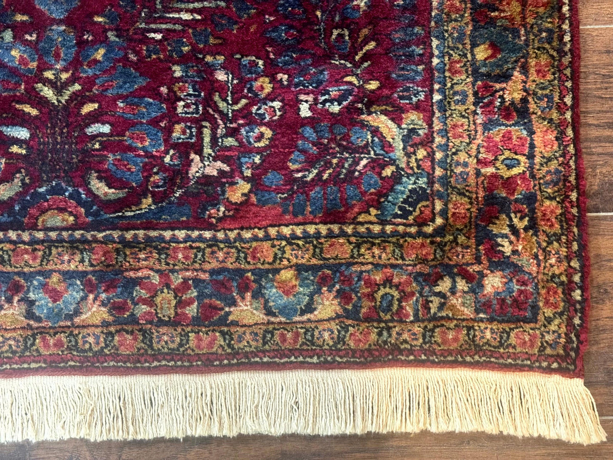 Antique Persian Sarouk Rug 3.6 x 5, Red, 1920s Persian Carpet - Jewel Rugs, view 10