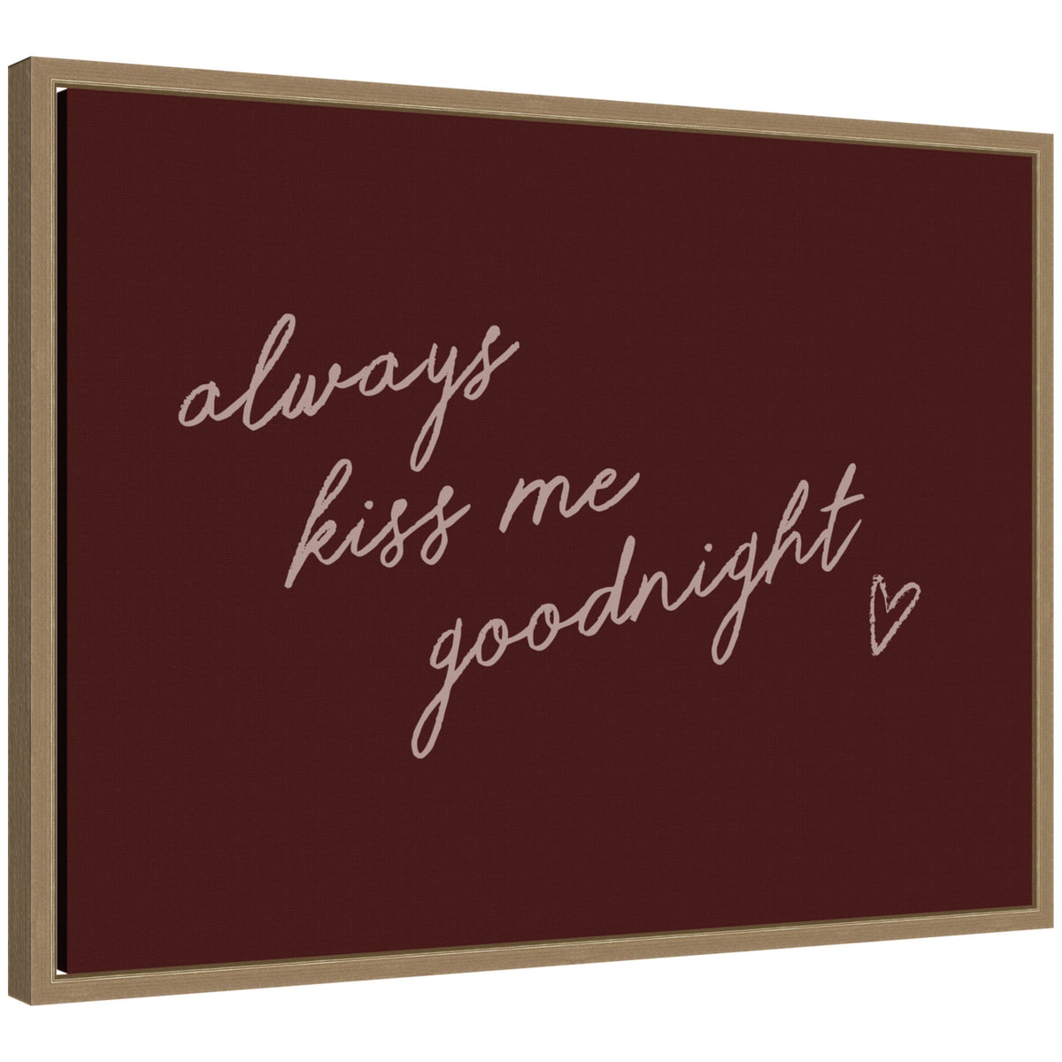 Always Kiss Me Goodnight by Lucky Guava Framed Canvas Wall Art Print