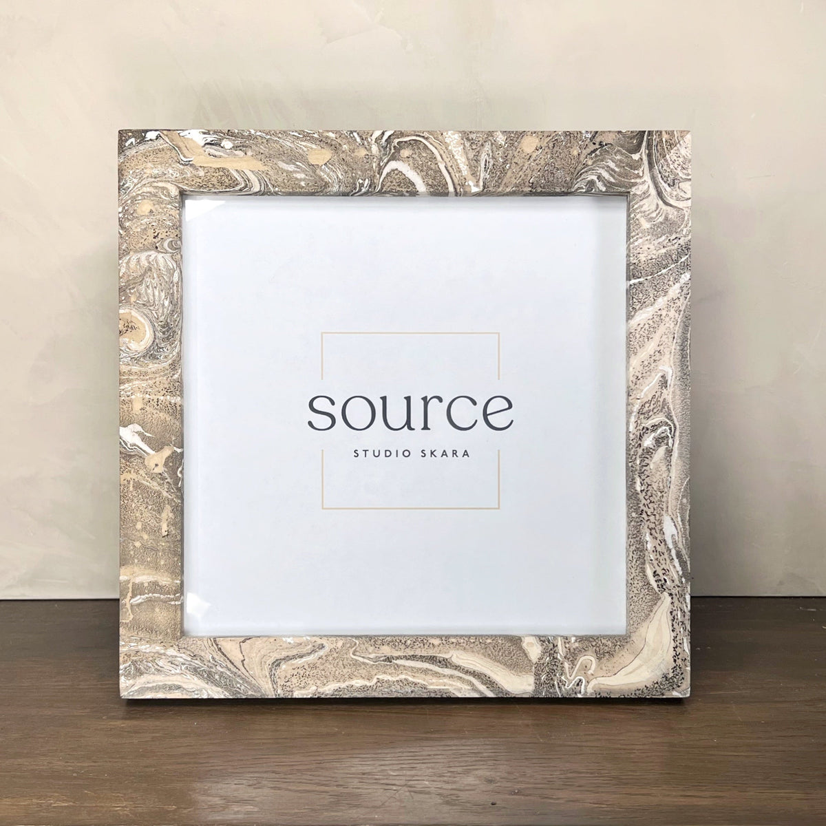 Neue Hand Marbled Wood Picture Frame - Natural (8x8) - Source by Studio Skara, view 5