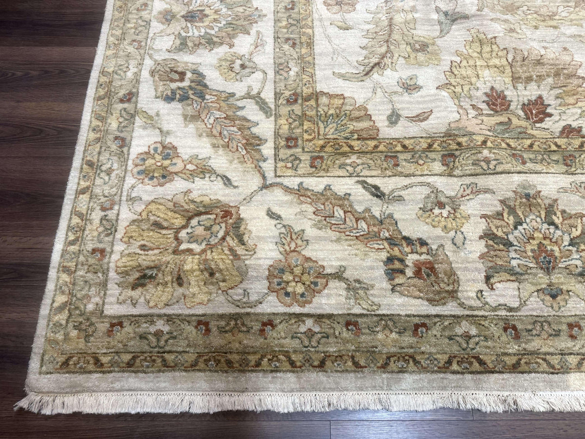 Palace Size Rug 12x15, Neutral Light Colors, Oat, Peshawar Chobi Oushak Rug, Handmade Wool Rug - Jewel Rugs, view 9