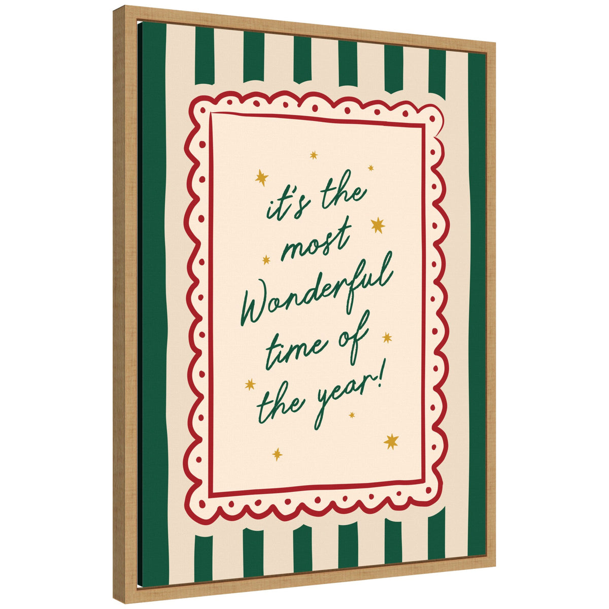 Most Wonderful Time Christmas by Lucky Guava Framed Canvas Wall Art Print
