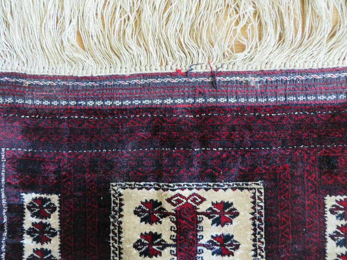3' X 5' Handmade Fine Knotted Balouch Turkoman Prayer Silk Wool Rug - Jewel Rugs, view 7