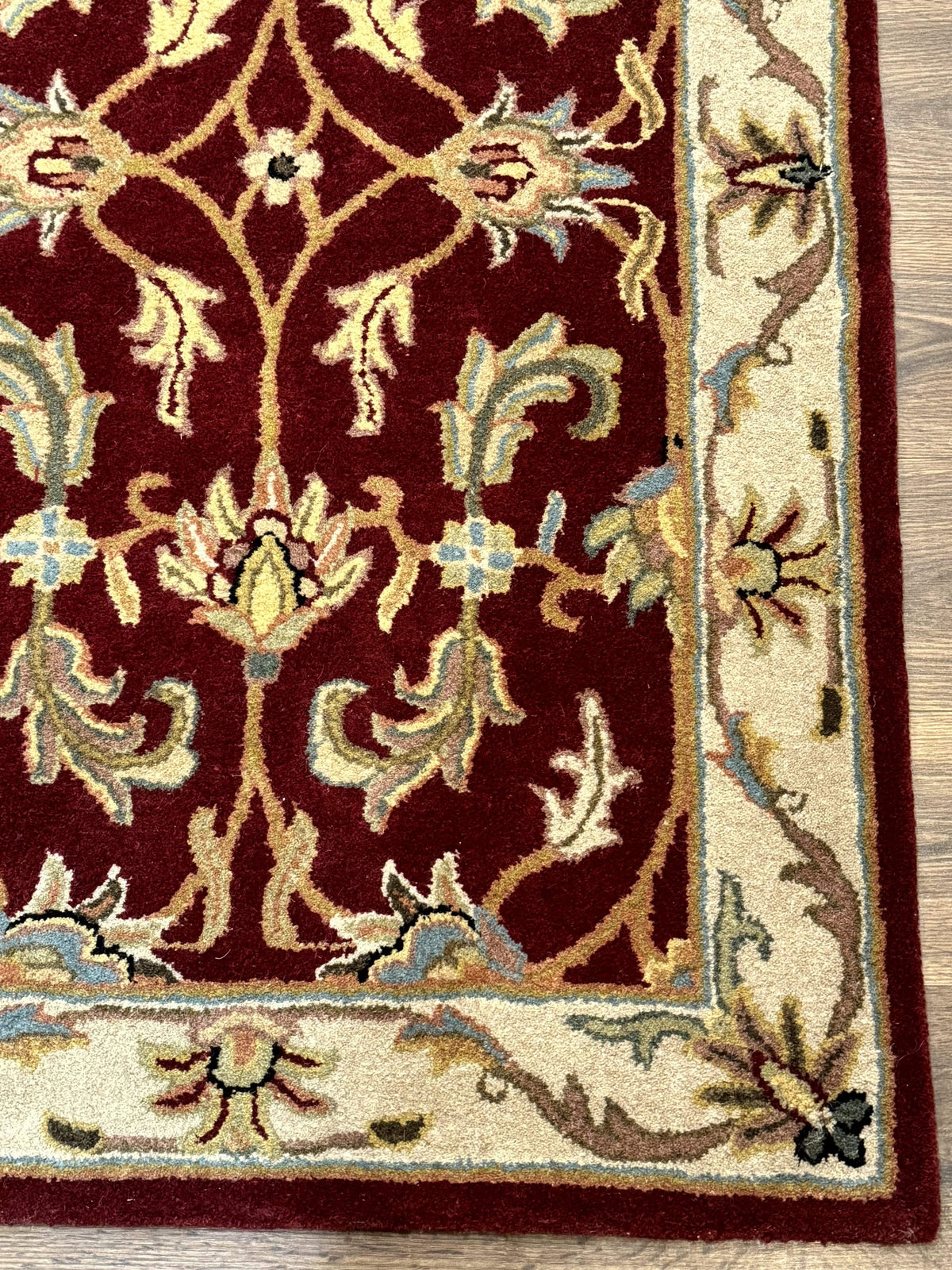 Small Floral Wool Rug 3x5, Safavieh Heritage Collection, Dark Red, Pair A - Jewel Rugs, view 10