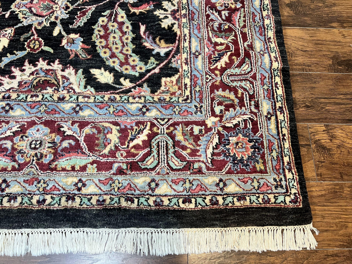 Indo Persian Rug 8x10, Nourison Carpet, Floral, Hand Knotted Vintage Wool Rug - Jewel Rugs, view 9