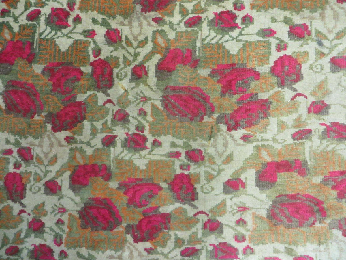 5' X 6' Antique Handmade India Floral Oriental Wool Rug Roses Flowers Traditional Contemporary Design - Jewel Rugs, view 4