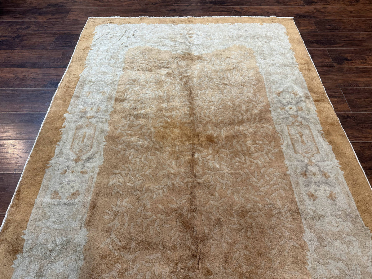 Chinese Peking Rug 5x7, Golden-Tan, Vintage Chinese Wool Carpet - Jewel Rugs, view 12