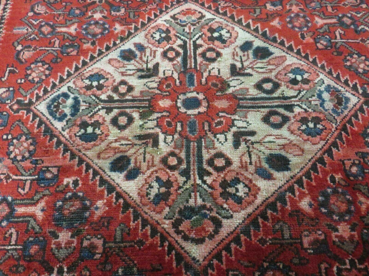 5' 6" X 10' Antique Handmade India Floral Oriental Wool Rug Veg Dyes Red Nice - Jewel Rugs, view 12