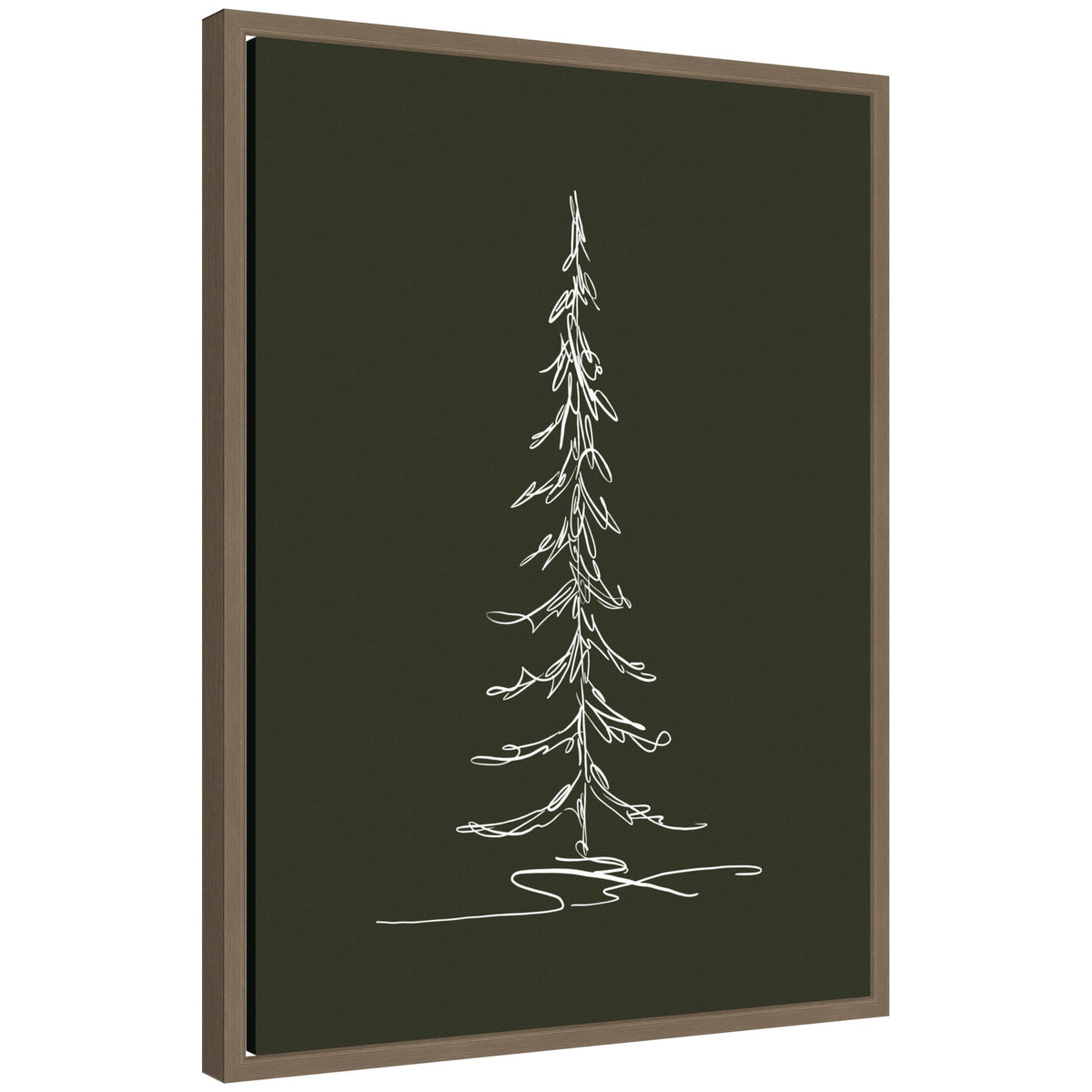 Sylvie Framed Canvas Minimalist Evergreen Trees Sketch 1 Green by The Creative Bunch Studio