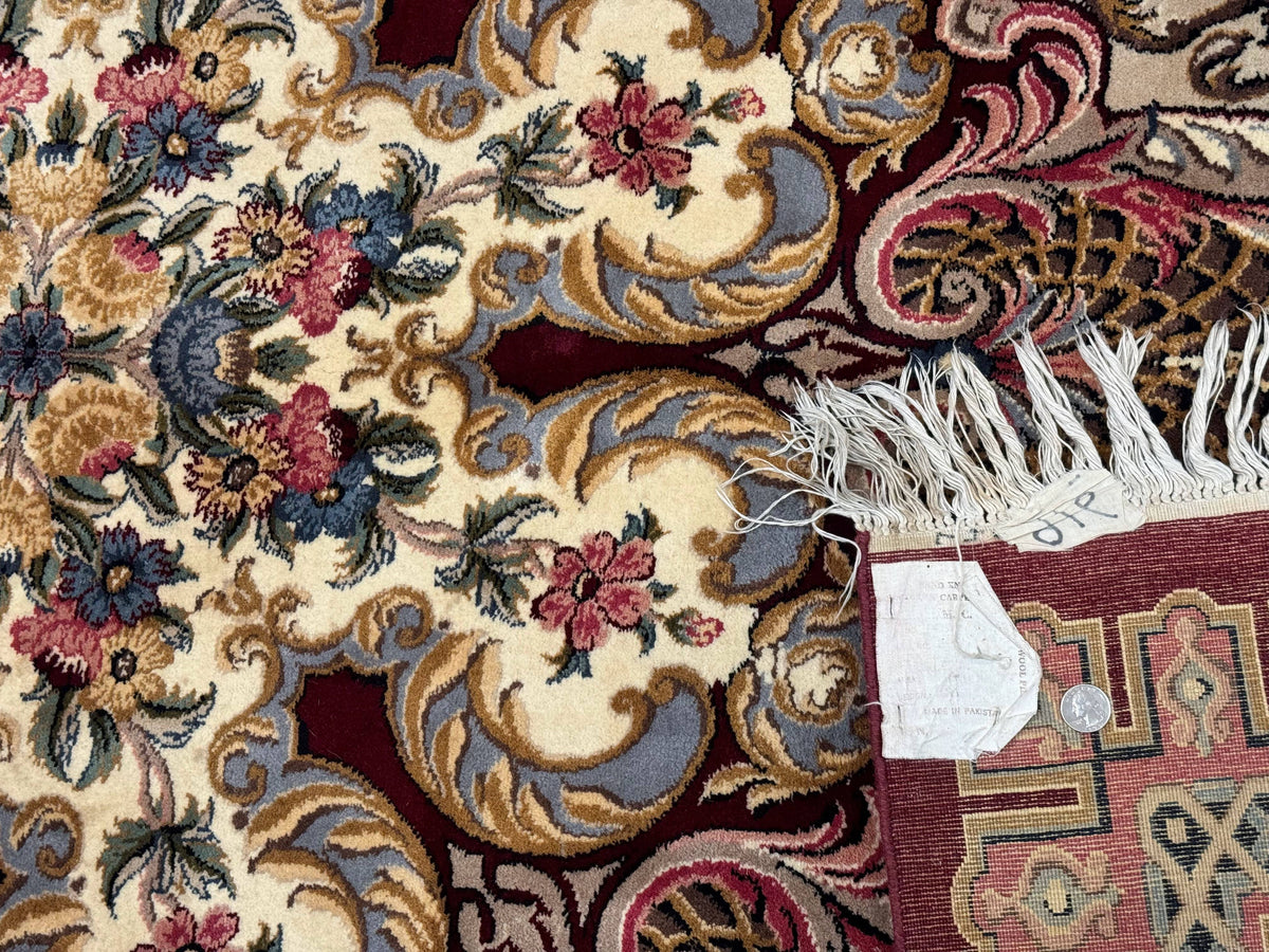 Wonderful Aubusson Rug 10x14, Red Maroon, Elegant, Fine 200 KPSI - Jewel Rugs, view 10