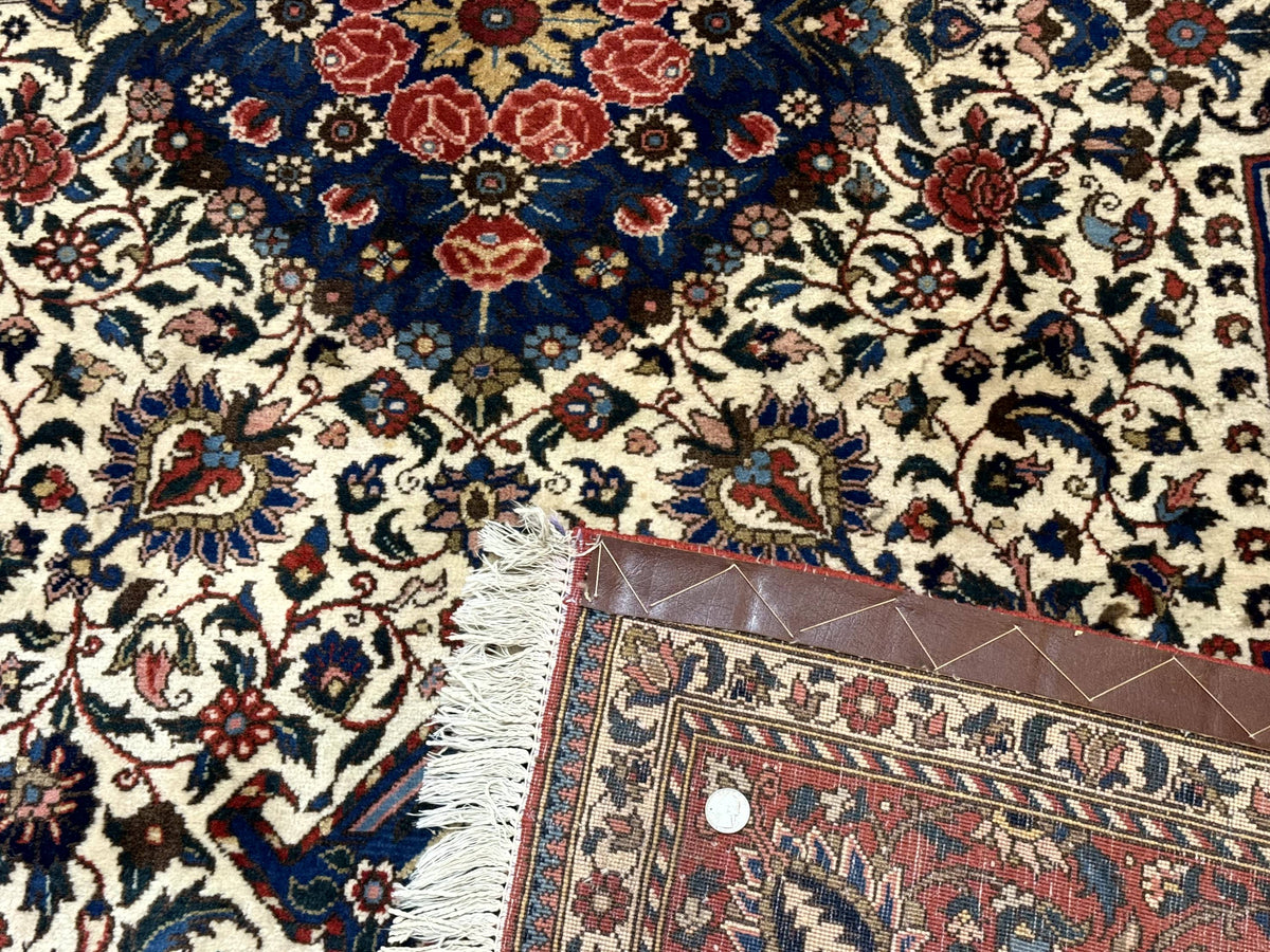 Persian Rug 7x10, Bakhtiari Saman Rug, Unique Design and Colors, Ivory Red Blue, Large Tribal Rug - Jewel Rugs, view 10