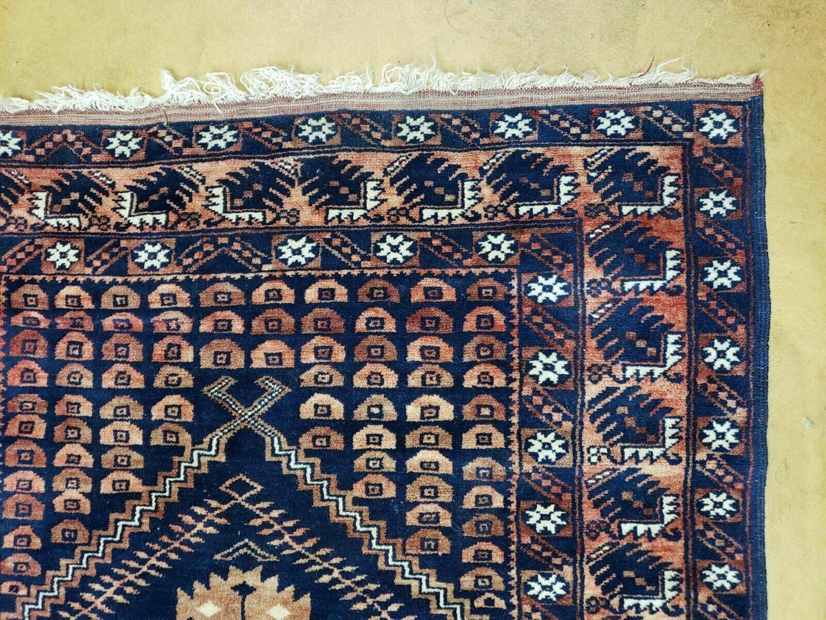 3' 4" X 5' 6" Vintage Handmade Pakistan Balouchi Balouch Tribal Wool Rug Nice - Jewel Rugs, view 7