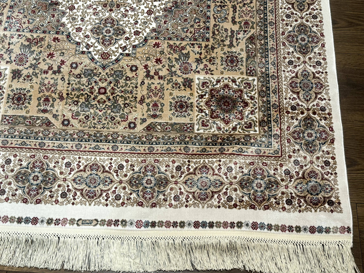 Turkish Memluk Silk Rug 4x6, Hereke Carpet, Bamboo Silk, New - Jewel Rugs, view 10