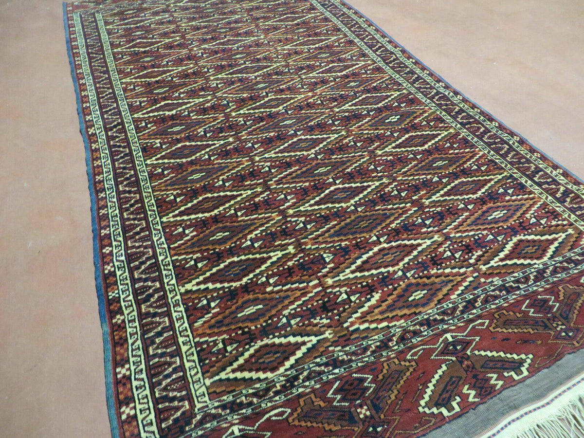 4' X 8' Antique Handmade Russian Bokhara Turkoman Yamud Wool Rug Carpet Nice - Jewel Rugs, view 3