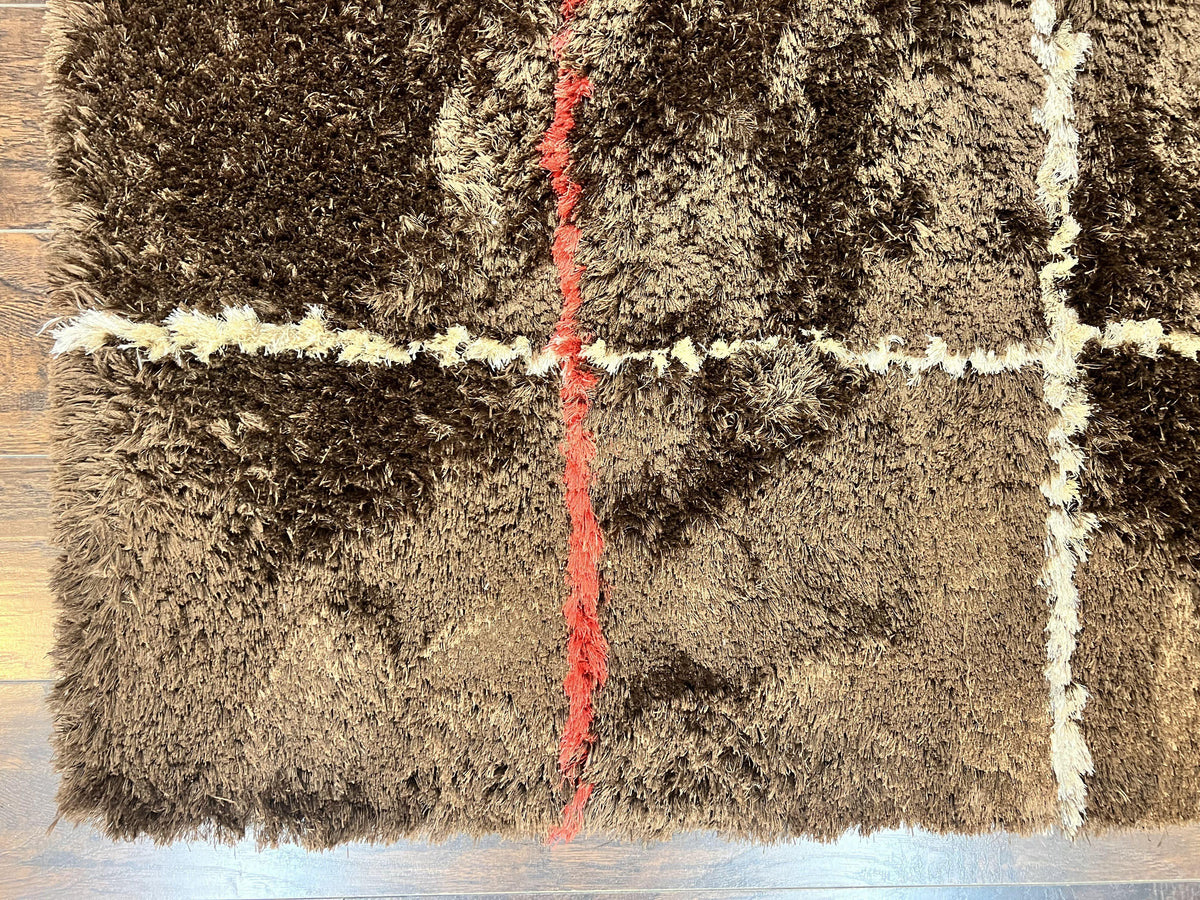 Shag Rug 6x8, Brown, Panel Design - Jewel Rugs, view 9