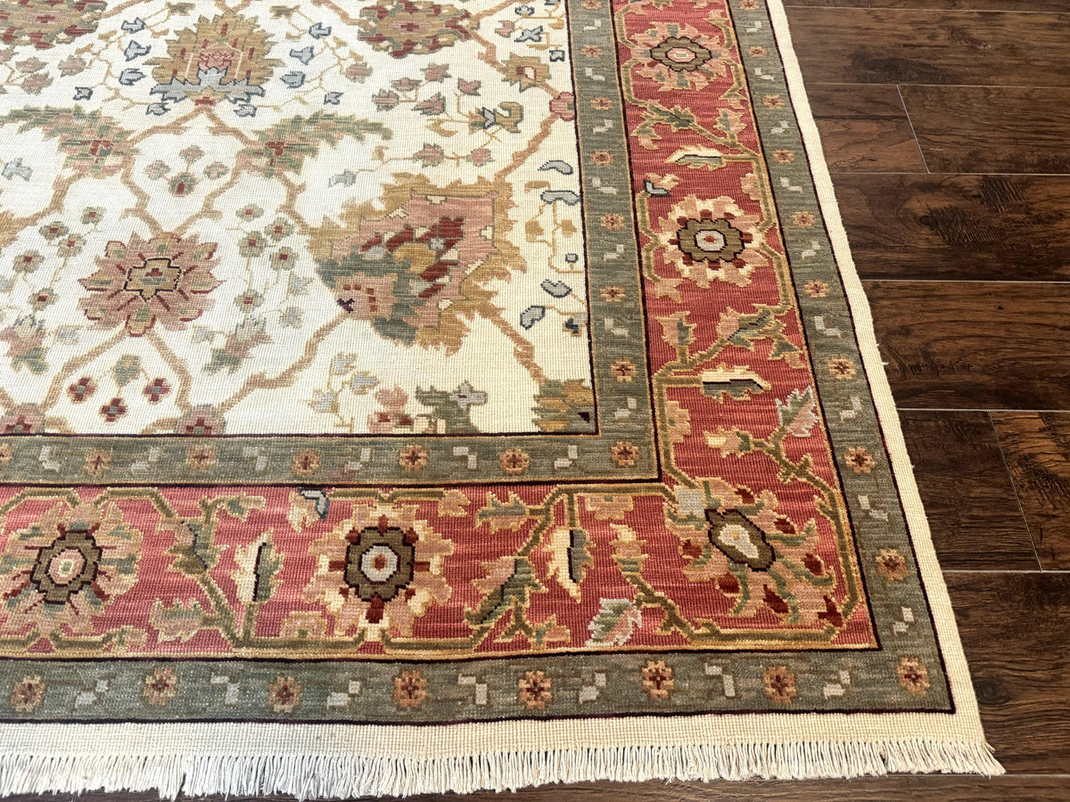 Flatweave Soumak Rug 6x9, Nourison Rug, Wool Handmade, Floral, Ivory - Jewel Rugs, view 10