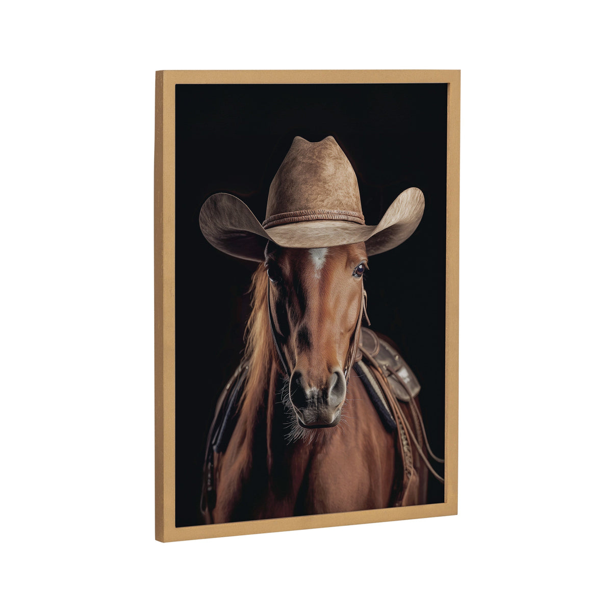 Gallery Horse Wearing a Western Cowboy Hat Print by The Creative Bunch Studio