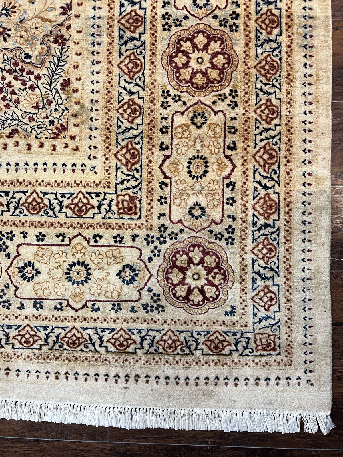 Pak Persian Rug 9x11, Very Fine Hand Knotted Oriental Carpet, Haji Jalili Design, Ivory/Cream, Wool Handmade Room Sized Rug 9 x 11 ft, Nice - Jewel Rugs, view 9