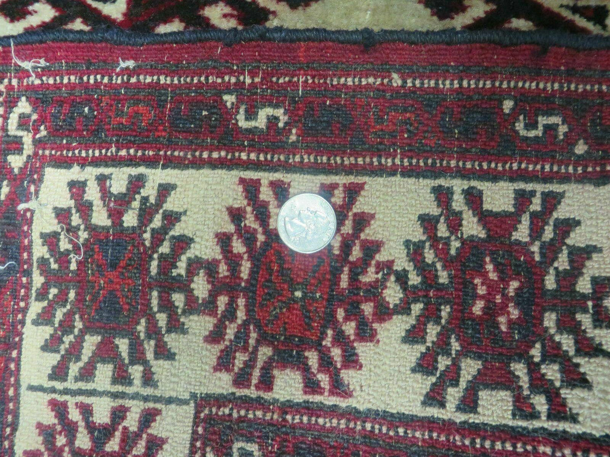 3' X 3' Vintage Handmade Turkoman Bokhara Yamud Wool Rug Nice - Jewel Rugs, view 10